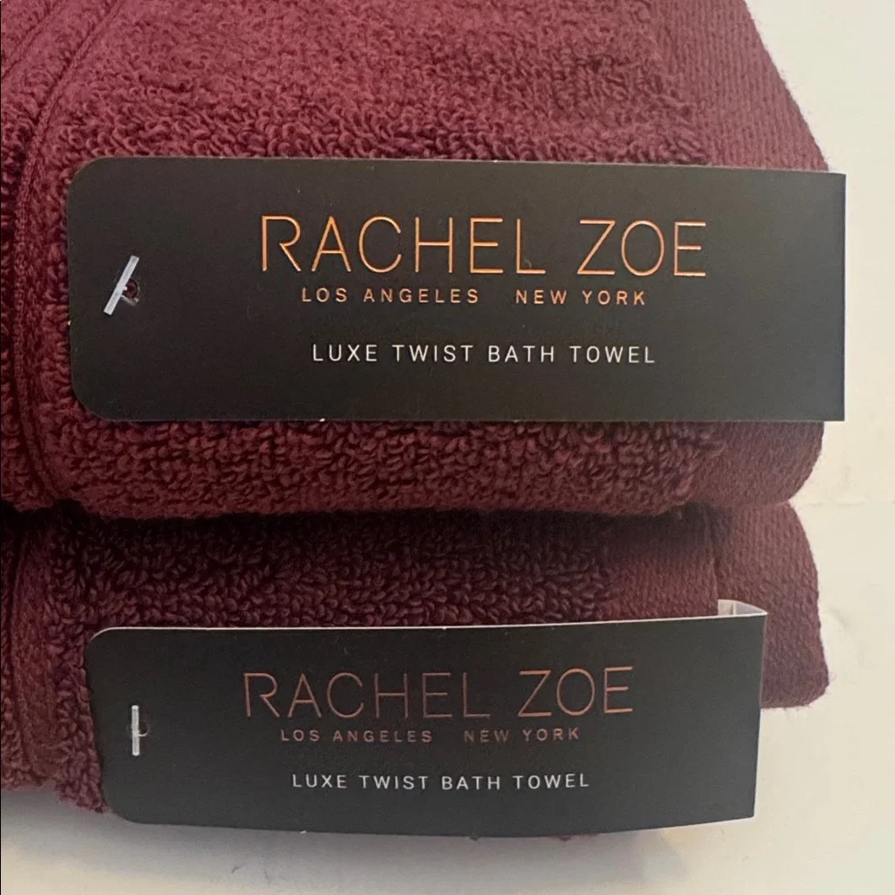8pc RACHEL ZOE Luxe Twist Bath Towel Set - MERLOTMG - Cotton/Rayon From Bamboo